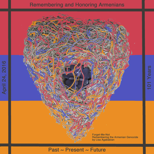 2016 Armenian Genocied 101 Years - ForgetMeNot Heart Poster