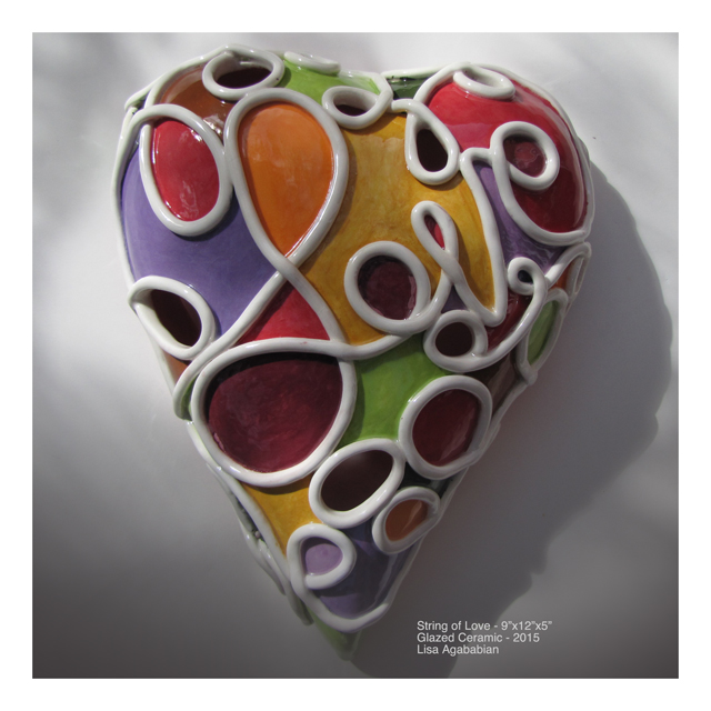 String of Love Large Heart Wall Hanging