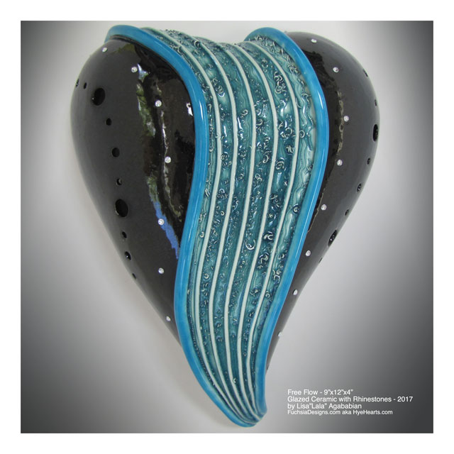 2017 Free Flow Large Heart Wall Sculpture