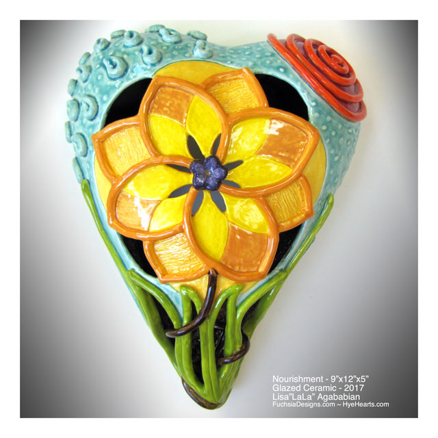 2017 Nurishment Large Ceramic Heart Hanging
