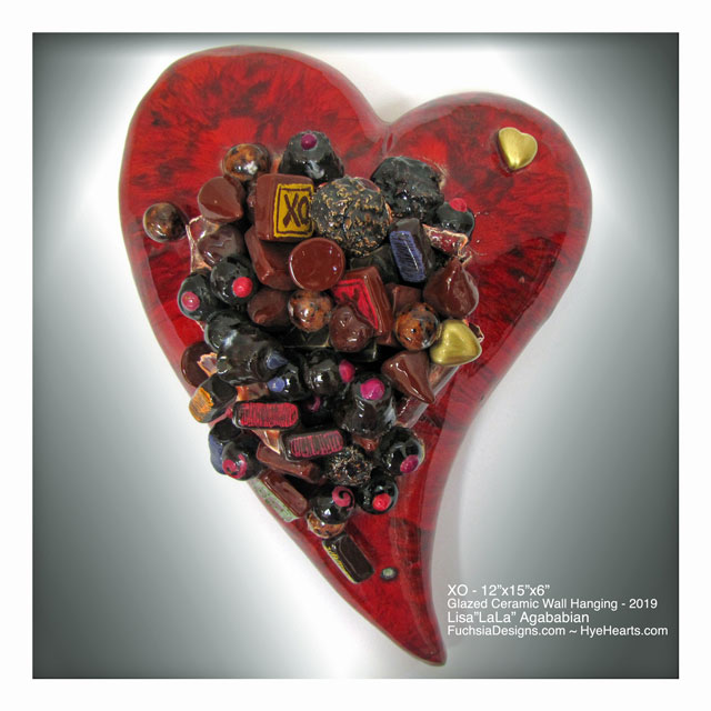 2019 XO XLarge Ceramic Heart Wall Sculpture