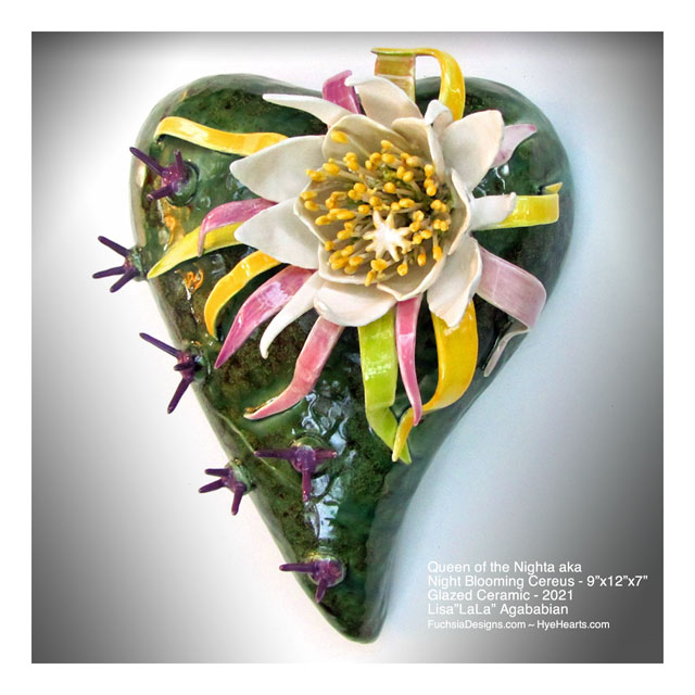 2021 Queen Of The Night Ceramic Heart Wall Sculpture